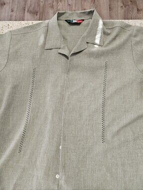 Men's 2xl Light Sage Button-Up Camp Shirt